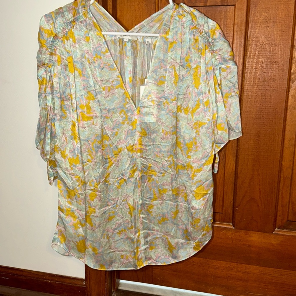 Vince 100% silk drop shoulder blouse